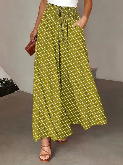 Damen culottehose mit elastischem Bund und gesticktem Punktemuster Stalluxe