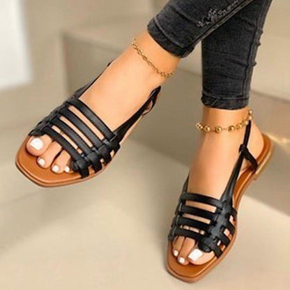 Damen Riemensandalen mit elegantem geflochtenem Design und rutschfester Sohle Stalluxe