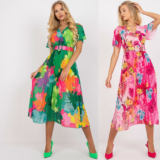 Damen Bohemian Maxikleid mit fließendem Stoff und buntem Blumenmuster Stalluxe