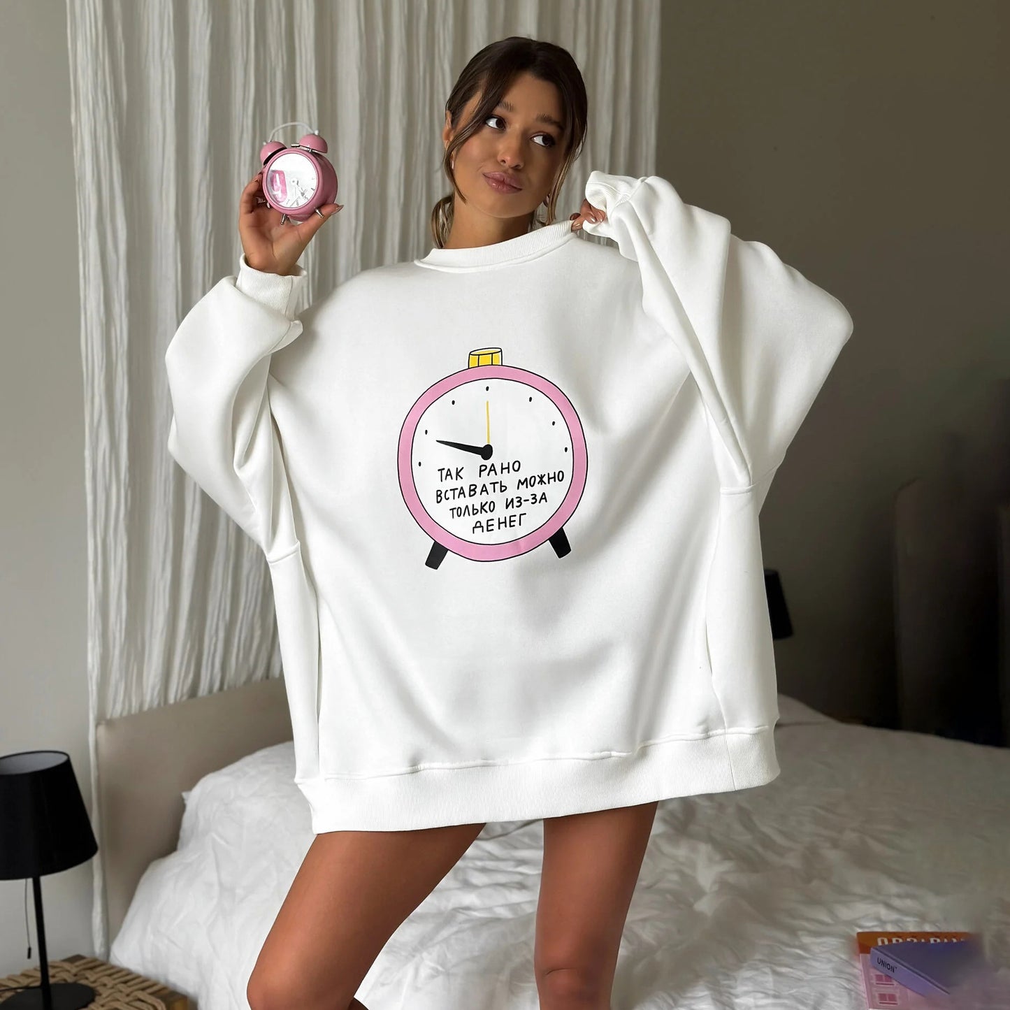 Damen Oversized Sweatshirt mit kreativem Grafiken Stalluxe