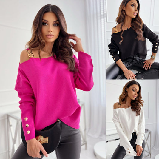 Damen Oversized Pullover mit asymmetrischem Schnitt und raffinierten Details Stalluxe