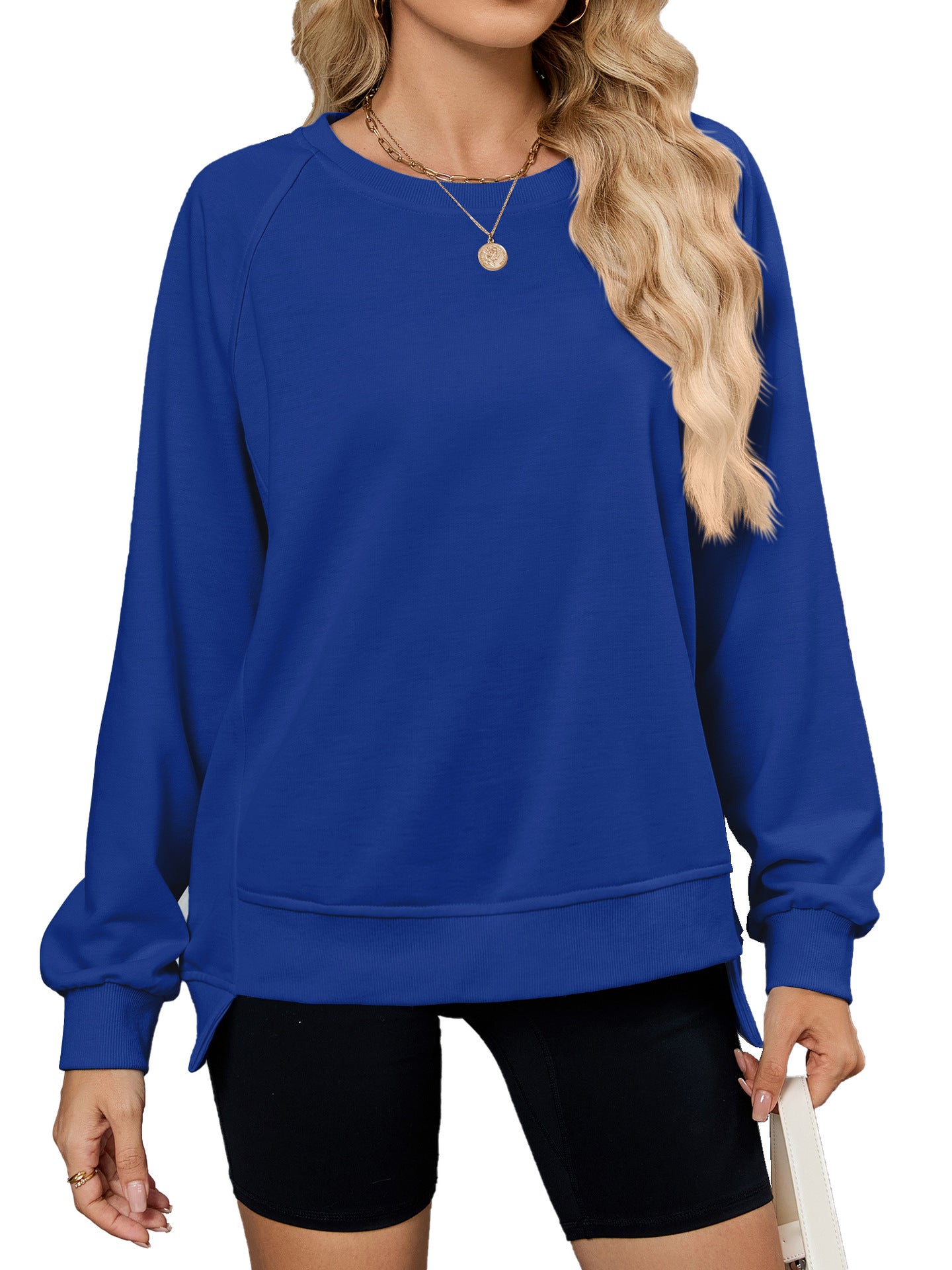 Damen lässiges Sweatshirt mit seitlichen Schlitzen und lässiger Passform Stalluxe