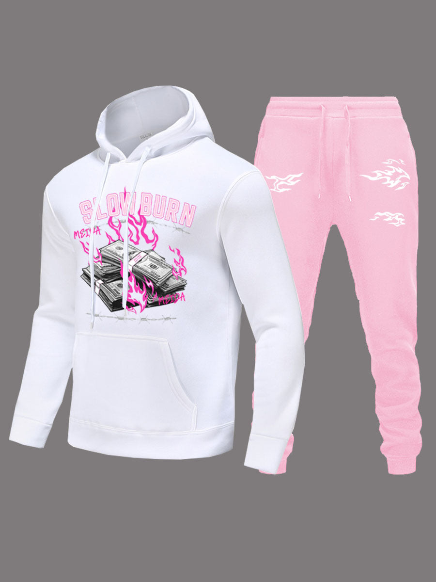 Damen Hoodie und Jogginghose Set mit fesselndem Grafikdesign Stalluxe