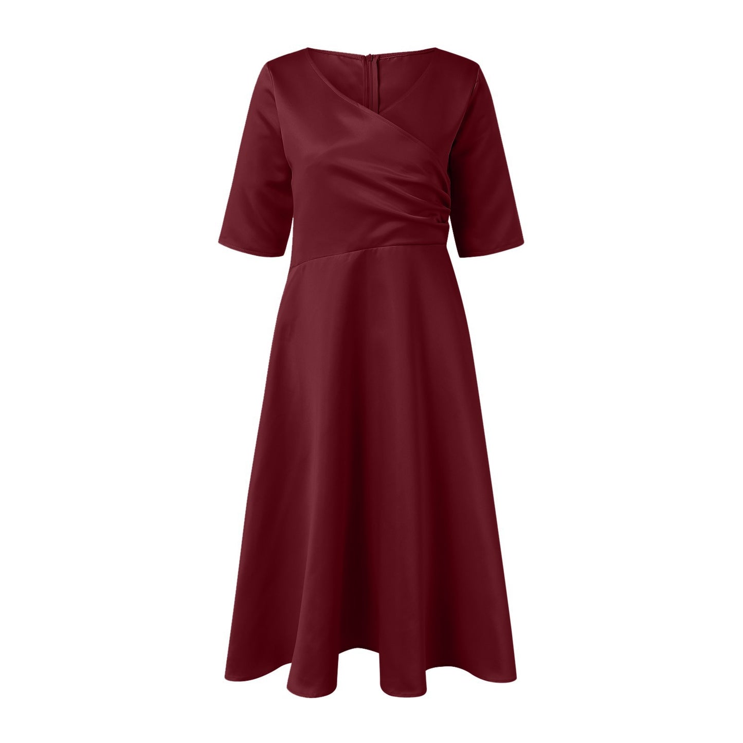 Damen Wickelkleid mit elegantem V-Ausschnitt und schwingendem Saum Stalluxe