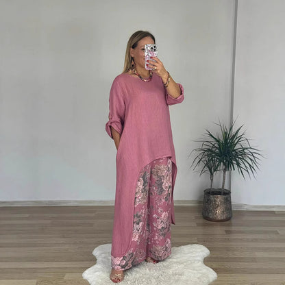 Women's Relaxed Fit Linen Tunic Top Stalluxe