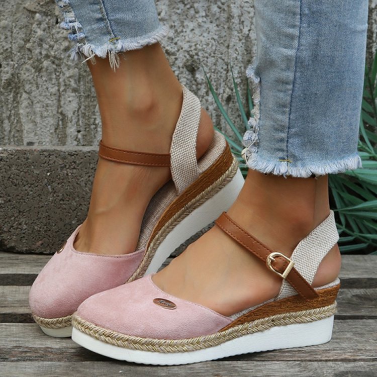Damen Wedge-Sandaletten mit elegantem Riemen und komfortablem Fußbett Stalluxe
