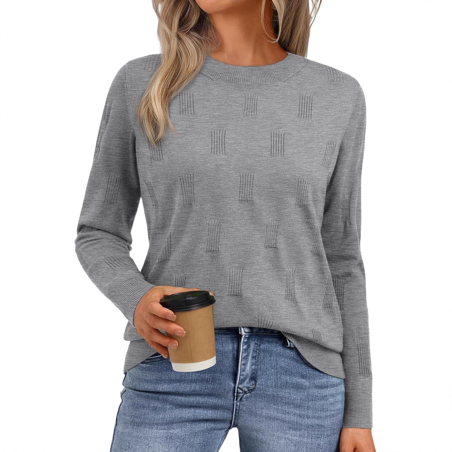 Damen Strickpullover mit strukturiertem Muster Stalluxe