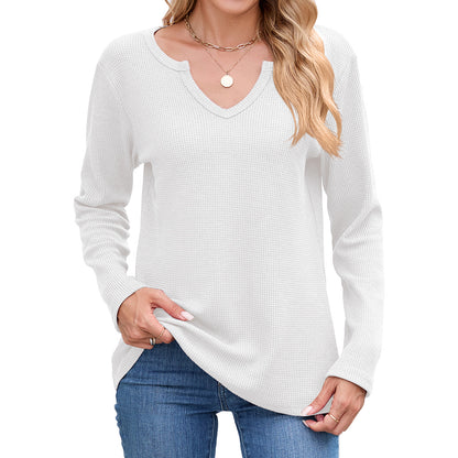 Damen Waffelstruktur Langarmshirt Stalluxe