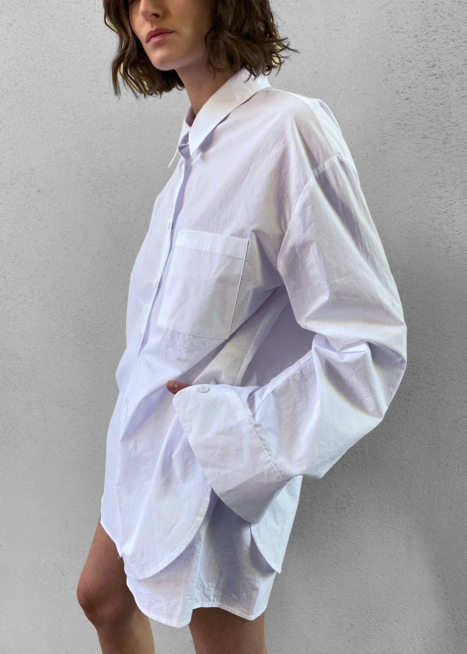 Damen oversized Hemdbluse aus hochwertiger Baumwolle Stalluxe
