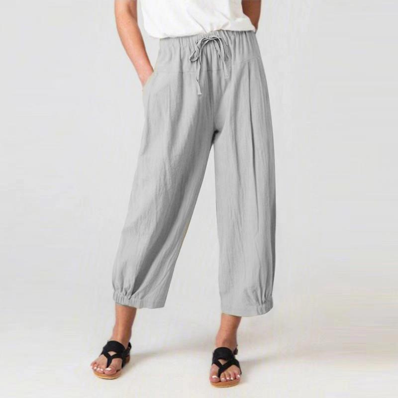 Damen Luftige und bequeme Sommerhose mit Gummizug und Knöchellänge Stalluxe