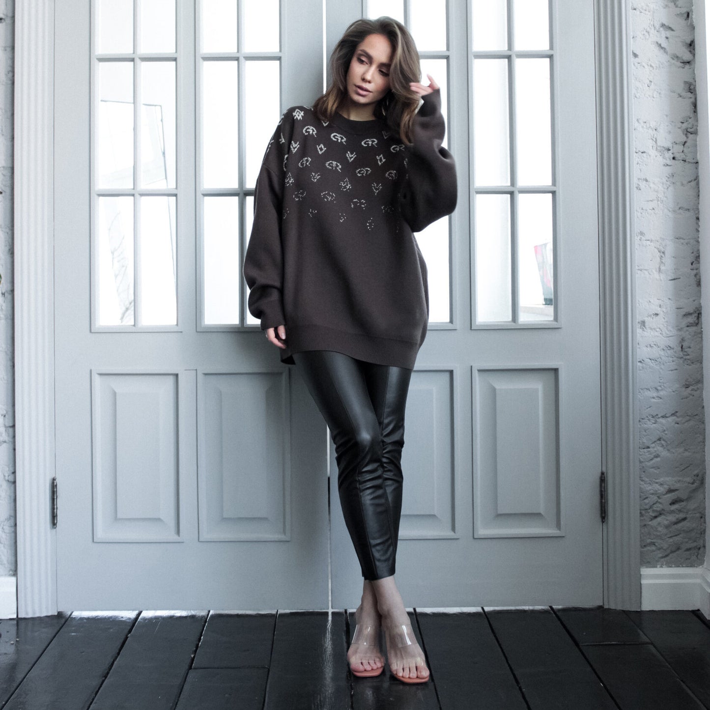 Damen Oversized Sweatshirt mit kreativem Schriftzug Stalluxe