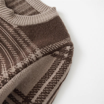 Damen modische Karierte Strickjacke mit eleganten Knopfdetails Stalluxe