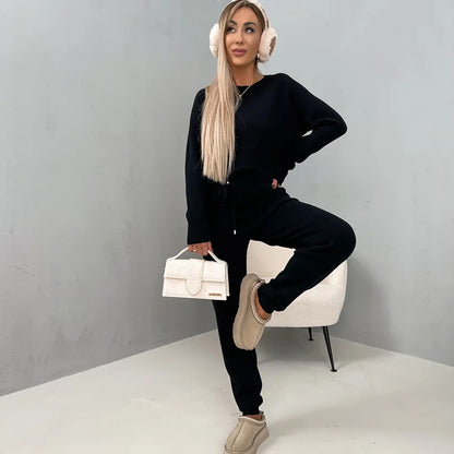 Damen Relaxed-Fit Fleeceanzug mit Kordelzug und praktischen Taschen Stalluxe