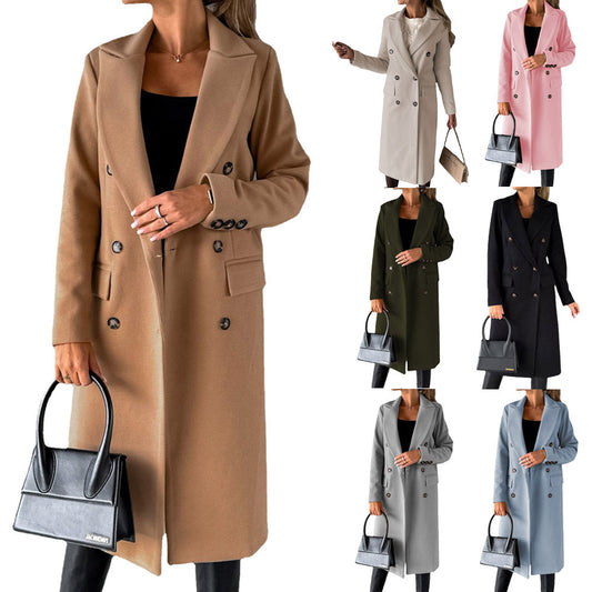 Damen Wintermantel im eleganten Schnitt mit doppelter Knopfreihe und tiefen Taschen Stalluxe