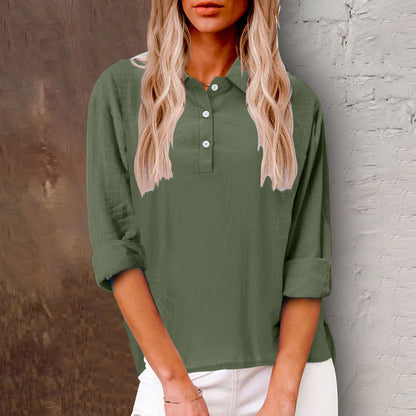 Damen Freizeitbluse mit Knopfleiste und 3/4-Ärmeln Stalluxe