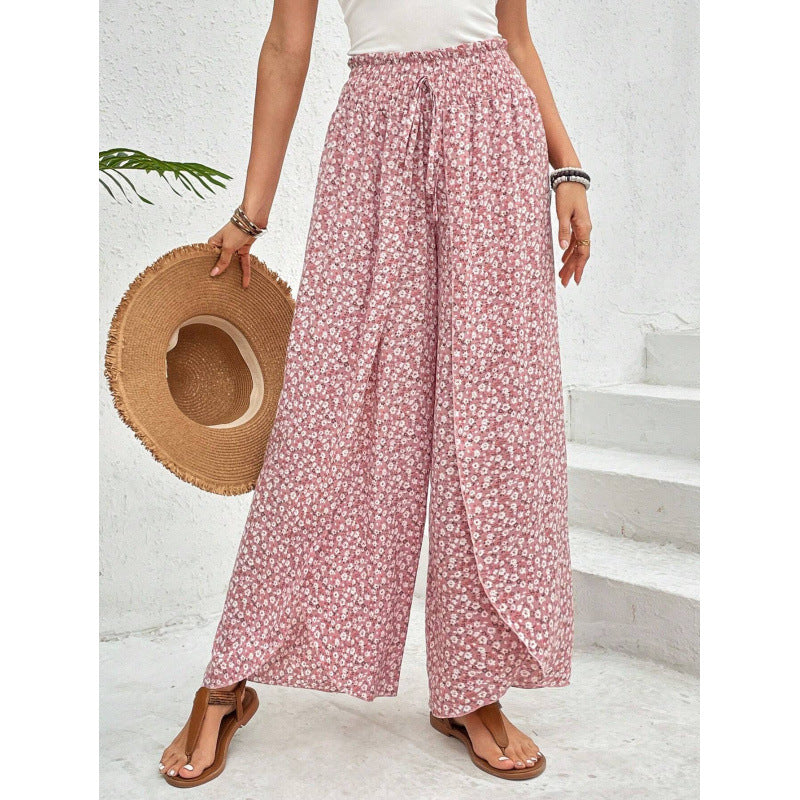 Damen weite Palazzo-Hose mit elastischem Bund und angesagtem Muster Stalluxe