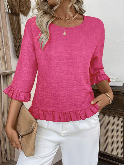 Damen lässige Bluse mit Rüschen Stalluxe
