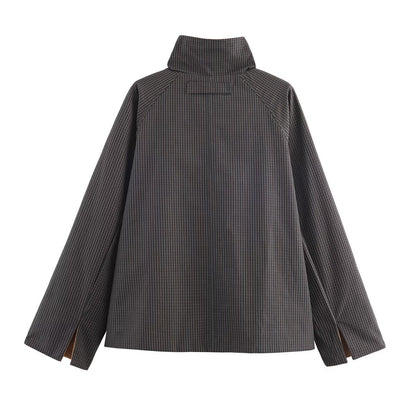 Damen elegante Übergangsjacke mit dekorativen Knöpfen und modernem Stehkragen Stalluxe