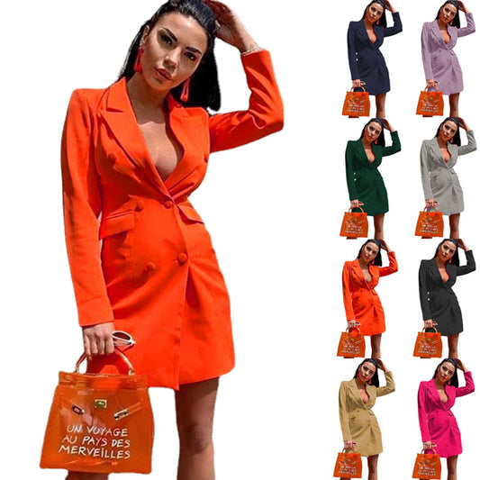 Damen Blazer-Kleid mit doppelter Knopfleiste und eleganten Details Stalluxe