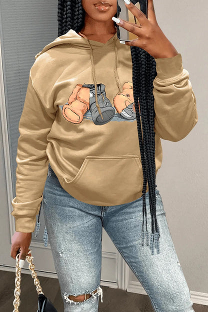 Damen Kapuzenpullover mit künstlerischem Grafikdesign Stalluxe