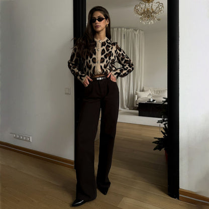 Damen Cardigan mit Leopardenmuster und Knopfdetails Stalluxe