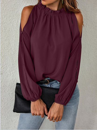 Women's Cold-Shoulder Blouse Stalluxe