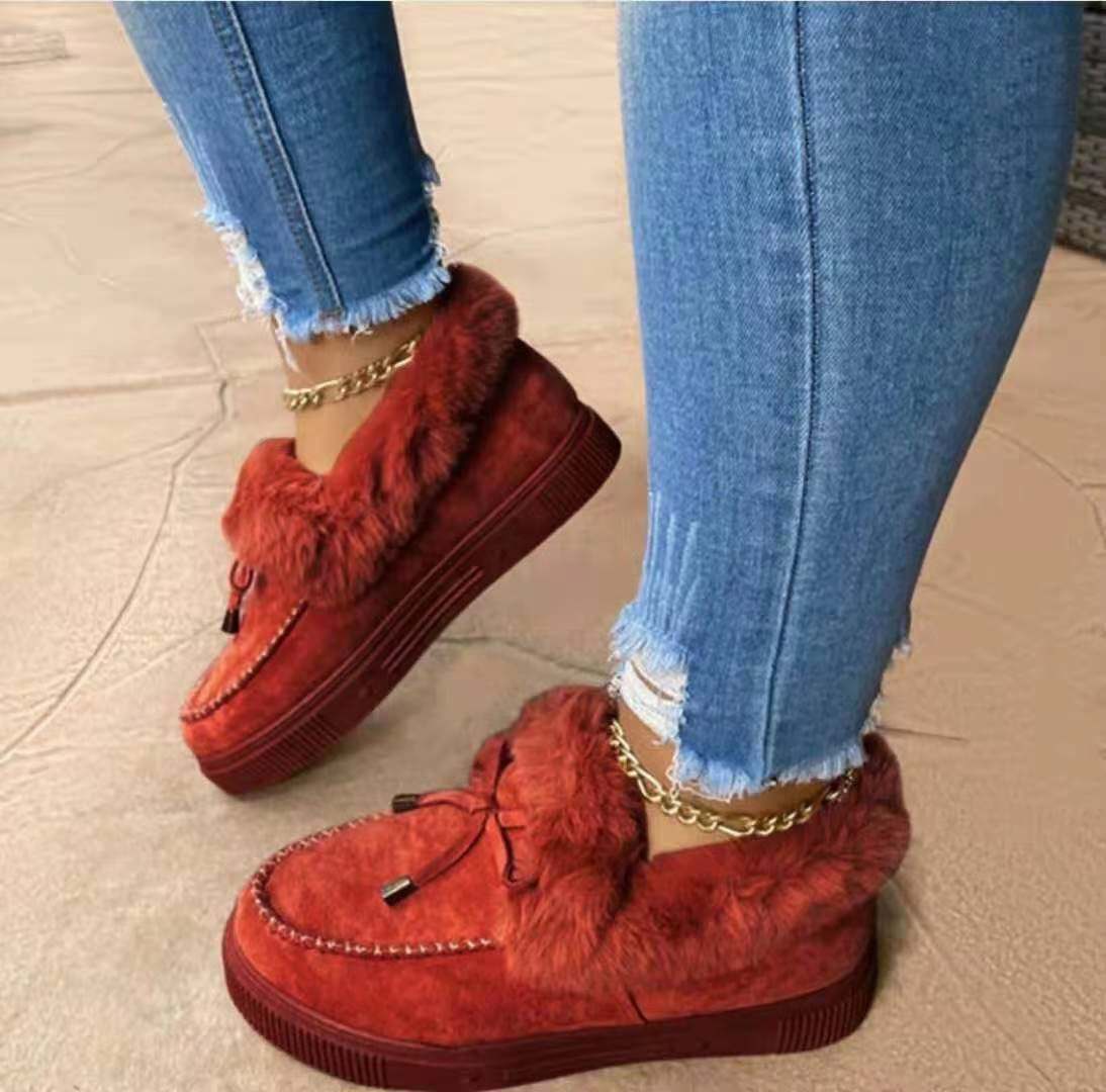Damen Flauschige Mokassins mit eleganter Fellverzierung Stalluxe