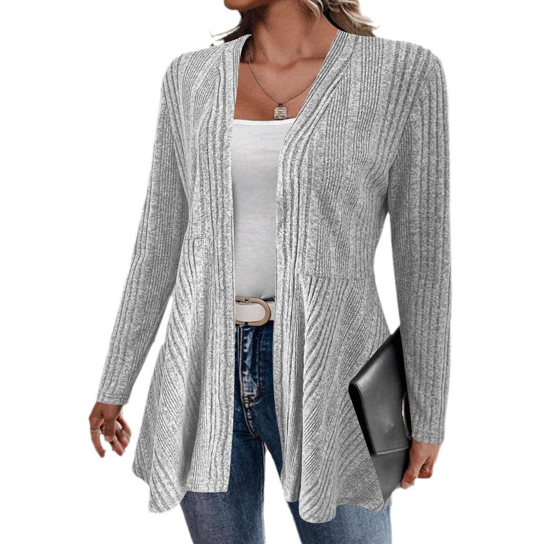 Damen Strickjacke mit langem Schnitt und offenem Design Stalluxe