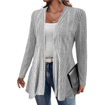 Damen Strickjacke mit langem Schnitt und offenem Design Stalluxe