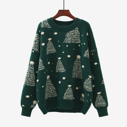 Damen Gemütlicher Weihnachtspullover mit kreativem Muster Stalluxe