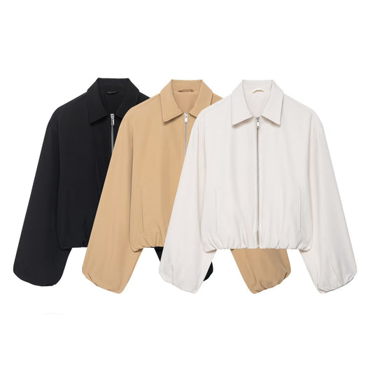 Damen modische Übergangsjacke mit Trend-Design und elastischem Bund Stalluxe