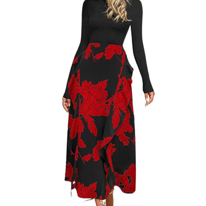 Damen Maxi-Rock mit floralen Verzierungen und flexibler Taillenpartie Stalluxe