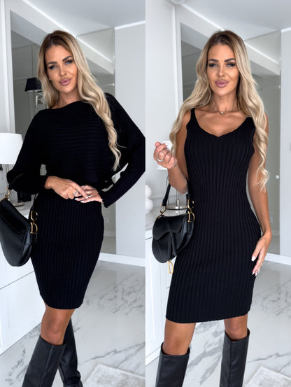Women's Ribbed Knit Bodycon Dress Stalluxe