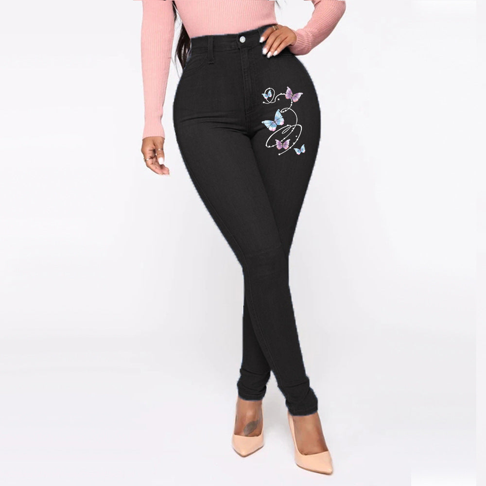 Damen Slim-Fit Jeans mit floralem Stickdesign Stalluxe