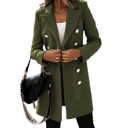 Damen eleganter doppelter Knopf-Mantel Stalluxe