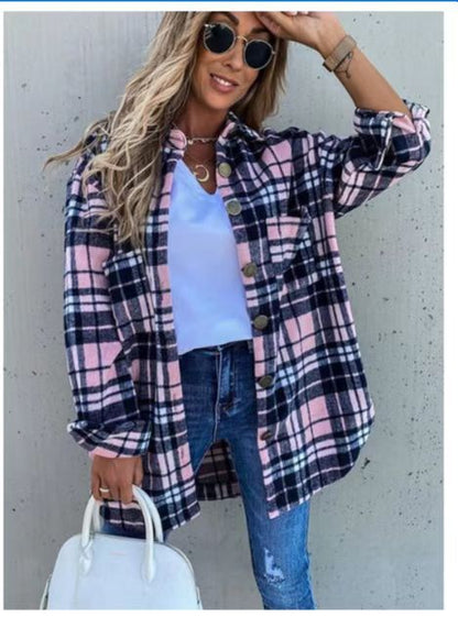 Damen Karierte Überwurf-Jacke Stalluxe