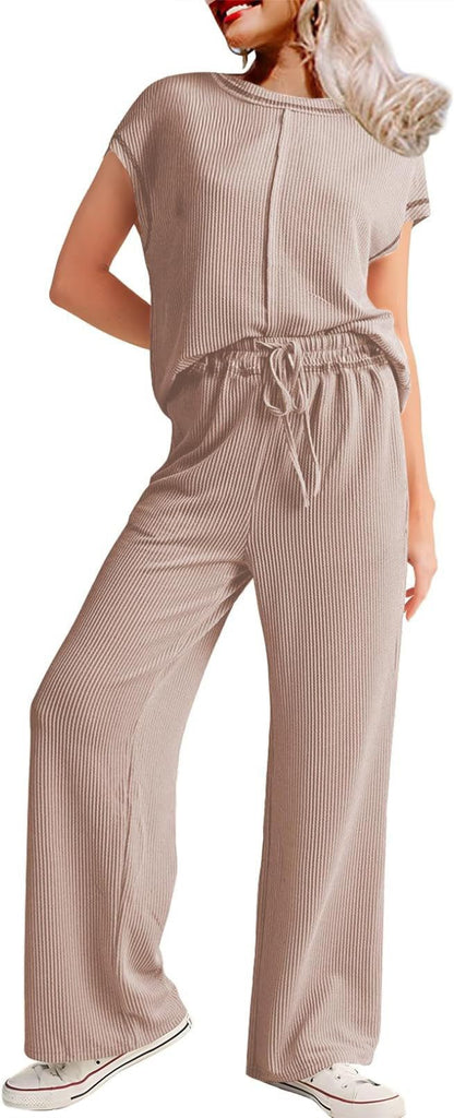 Damen Bequemer Jumpsuit mit weitem Bein und elastischem Bund Stalluxe