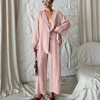 Damen lässiges Zweiteiler-Set mit weit geschnittenem Oberteil und bequemen Hose Stalluxe