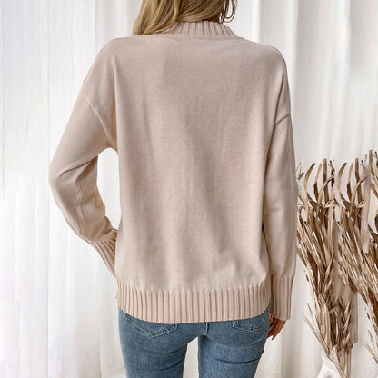 Damen Strickpullover mit zarten Blumenapplikationen Stalluxe