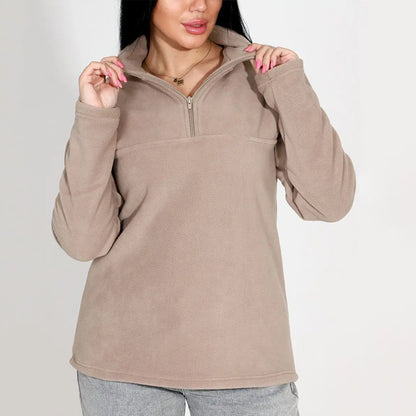 Damen Fleece-Pullover mit Stehkragen und Reißverschluss Stalluxe