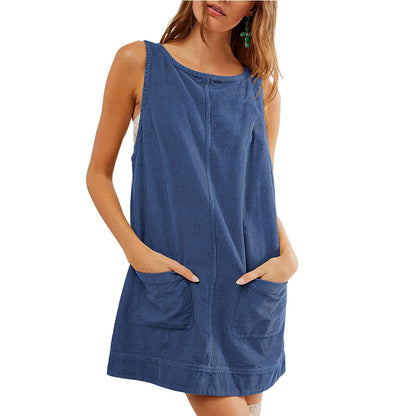 Damen Leichte Cordkleid Stalluxe