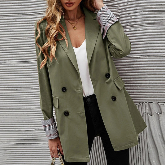 Damen Modischer Blazer mit doppelter Knopfleiste und eleganten Details Stalluxe