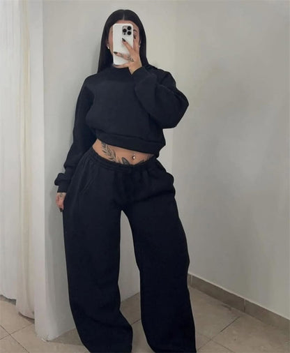 Damen lässiger Sweatsuit aus hochwertigem Baumwollmix Stalluxe