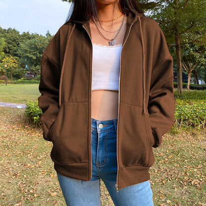 Damen lässige Kapuzenjacke mit großzügigen Taschen Stalluxe