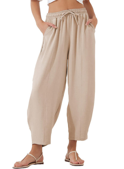 Damen Bequeme und luftige Freizeithose mit elastischem Bund und Seitentaschen Stalluxe