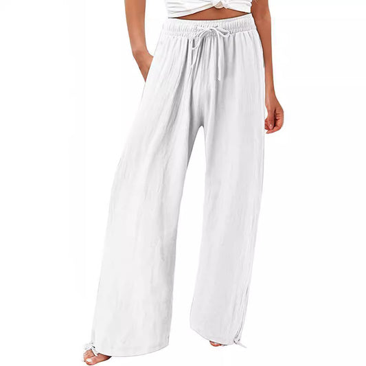 Damen Weite Sommerhose aus leichtem Material mit verstellbarem Bund Stalluxe