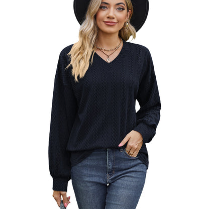 Damen Viskosepullover mit strukturiertem Kabelmuster und lässigem Schnitt Stalluxe