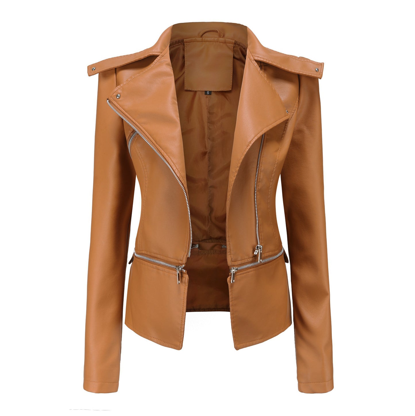 Damen Lederjacke mit asymmetrischem Reißverschluss und stilvollen Zipper-Details Stalluxe