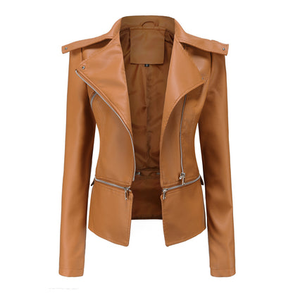 Damen Lederjacke mit asymmetrischem Reißverschluss und stilvollen Zipper-Details Stalluxe
