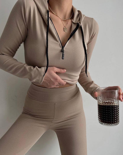 Damen sportlicher Langarm-Body mit Reißverschluss Stalluxe